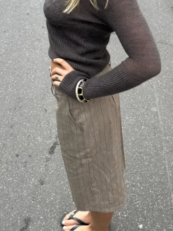 Design By Si Ebony armbånd med striber - Sort/guld Discount