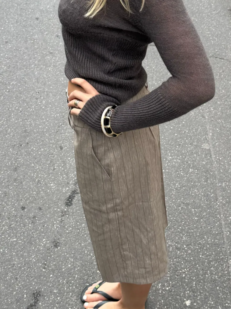 Design By Si Ebony armbånd med striber - Sort/guld Discount