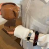 Design By Si Ebony armbånd med striber - Sort/blågrå/hvid/guld Discount