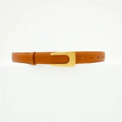 Design By Si Edge bælte - Brun/guld Outlet