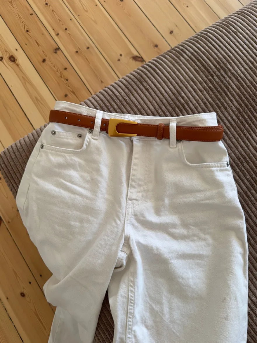 Design By Si Edge bælte - Brun/guld Outlet