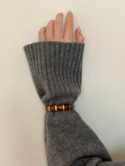 Design By Si Eivora armbånd med striber - Brun/guld Best