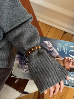 Design By Si Eivora armbånd med striber - Brun/guld Best