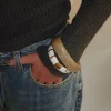 Design By Si Eivora armbånd med striber - hvid/guld Outlet