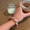 Design By Si Eivora armbånd med striber - Rosa/Lyserød/hvid Discount