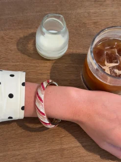 Design By Si Eivora armbånd med striber - Rosa/Lyserød/hvid Discount