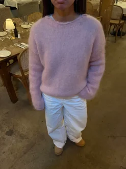 Design By Si Elara striktrøje i mohair - Lyserød Outlet
