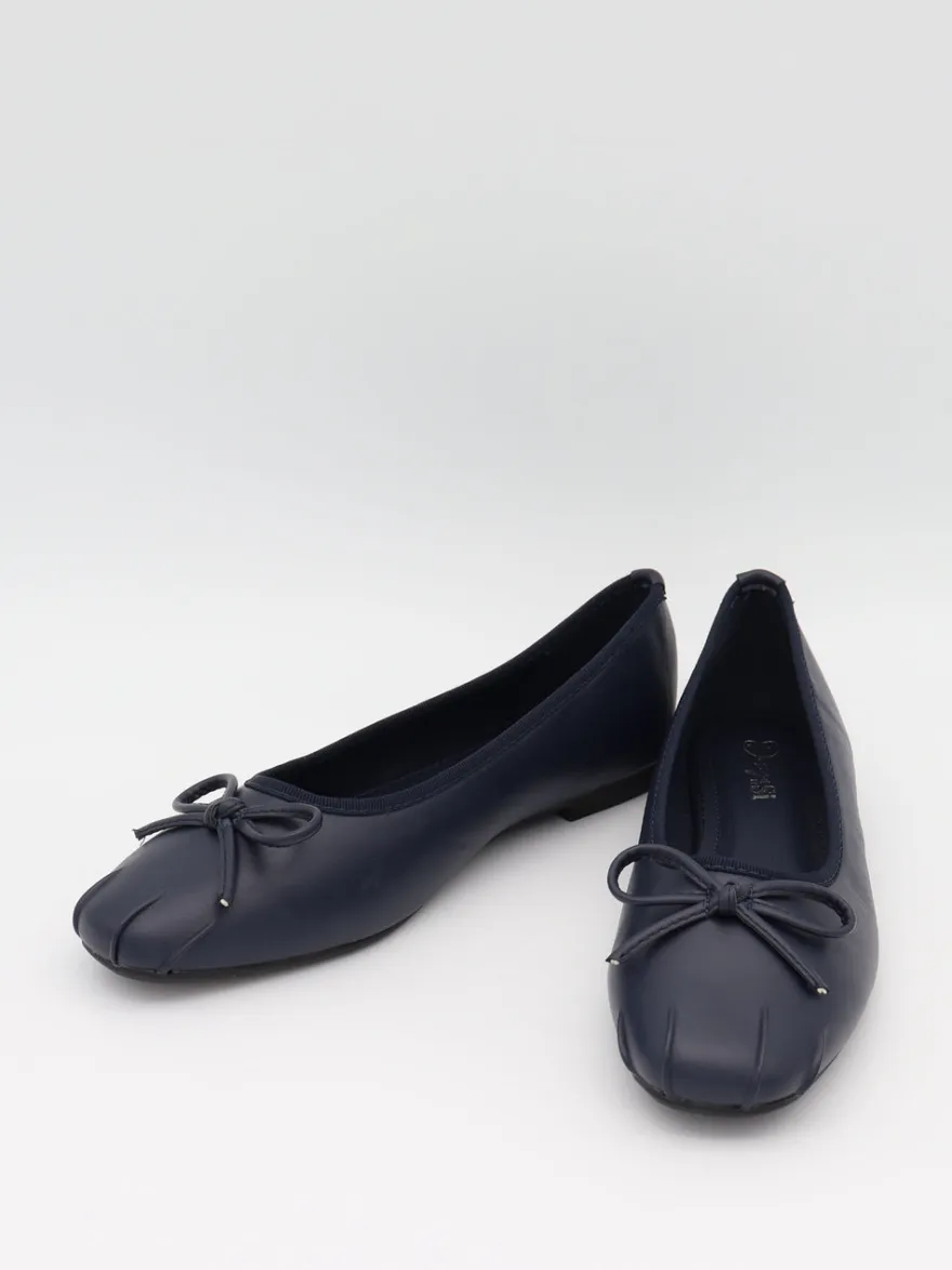 Design By Si Eline ballerinaer med detaljer - Mørk Navy Online