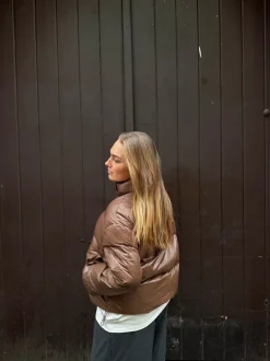Design By Si Elin pufferjakke - Brun Discount