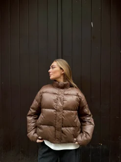Design By Si Elin pufferjakke - Brun Discount