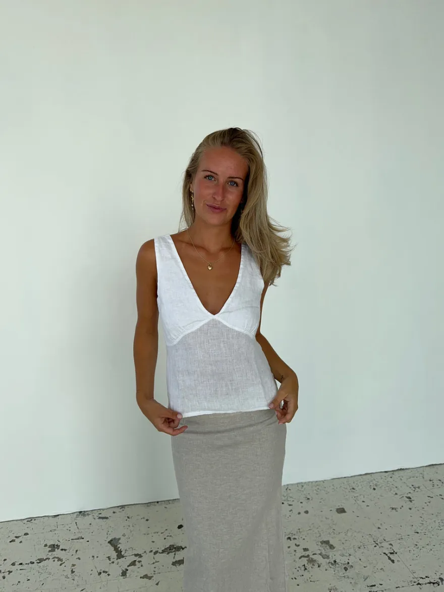 Design By Si Emina hørtop - Hvid Outlet