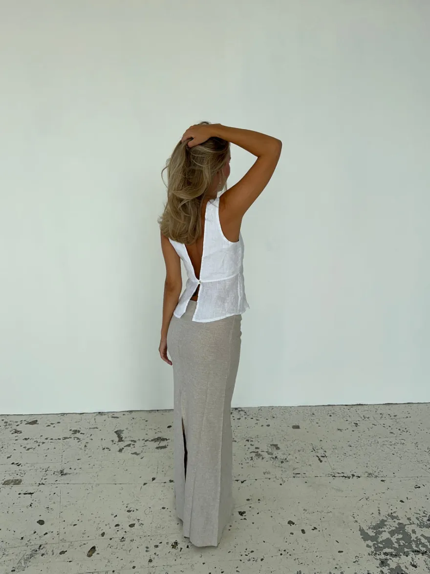 Design By Si Emina hørtop - Hvid Outlet