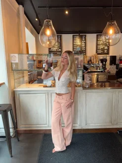 Design By Si Emmaline lavtaljede jeans - Orange Clearance