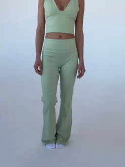 Design By Si Essential flared pants - Matcha Hot