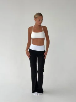 Design By Si Essential folded yoga pants - Jet black/cloud Hot