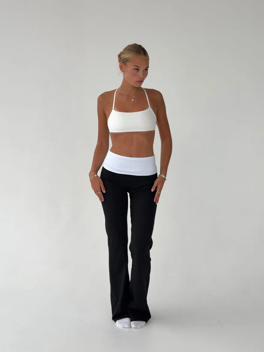 Design By Si Essential folded yoga pants - Jet black/cloud Hot