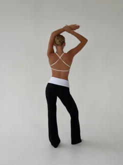 Design By Si Essential folded yoga pants - Jet black/cloud Hot