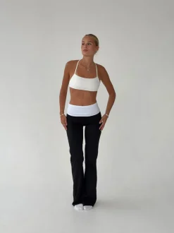 Design By Si Essential folded yoga pants - Jet black/cloud Hot