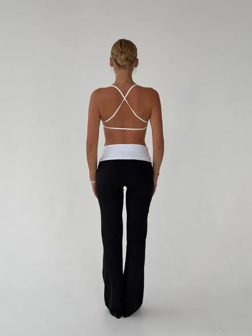 Design By Si Essential folded yoga pants - Jet black/cloud Hot