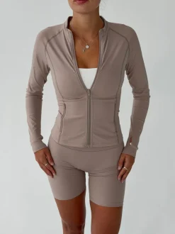 Design By Si Essential zip up jakke - Ash New