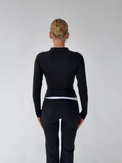 Design By Si Essential zip up jakke - Jet black Discount