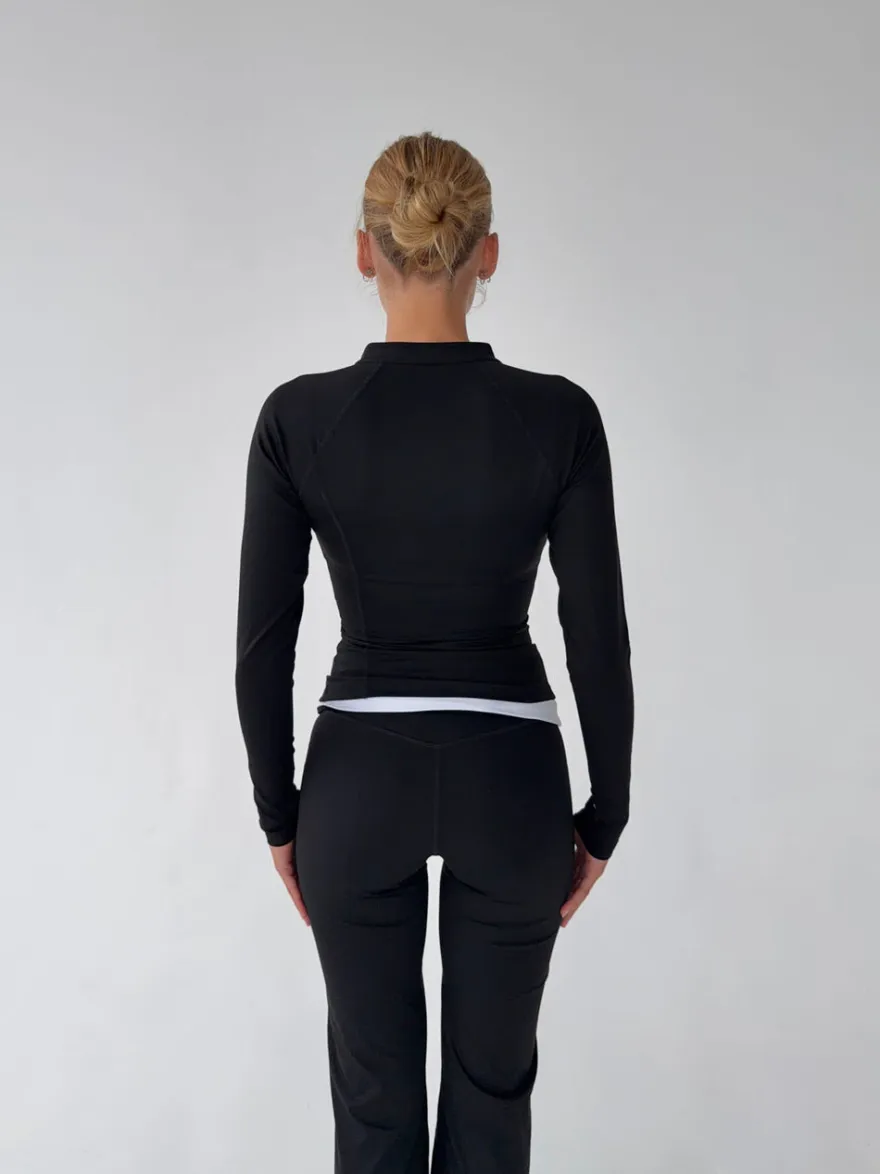 Design By Si Essential zip up jakke - Jet black Discount