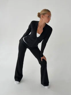 Design By Si Essential zip up jakke - Jet black Discount