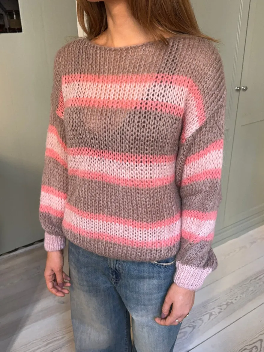 Design By Si Evelina striktrøje - Brun/pink Online