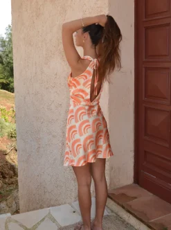 Design By Si Evie kjole med mønster - Orange