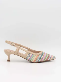 Design By Si Fantella slingback hæle med mønster - Multifarvet Hot