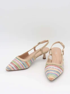 Design By Si Fantella slingback hæle med mønster - Multifarvet Hot