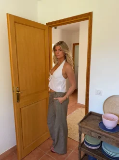 Design By Si Fernande halternecktop - Hvid Clearance
