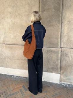 Design By Si Fiala suede taske - Brun Clearance