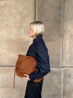 Design By Si Fiala suede taske - Brun Clearance