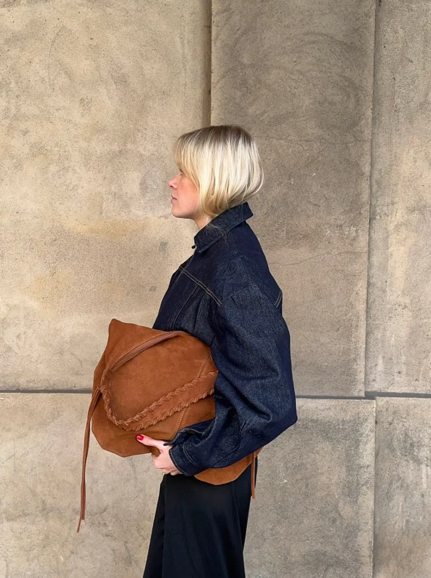 Design By Si Fiala suede taske - Brun Clearance