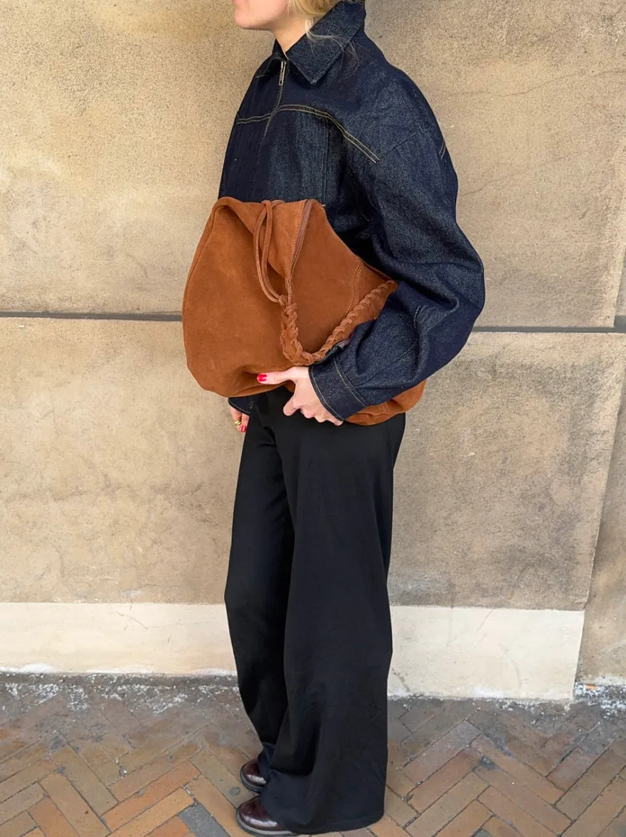 Design By Si Fiala suede taske - Brun Clearance