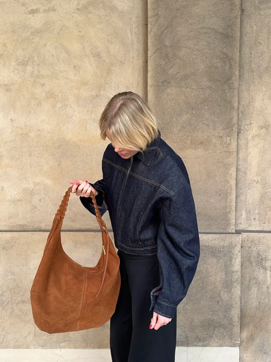 Design By Si Fiala suede taske - Brun Clearance