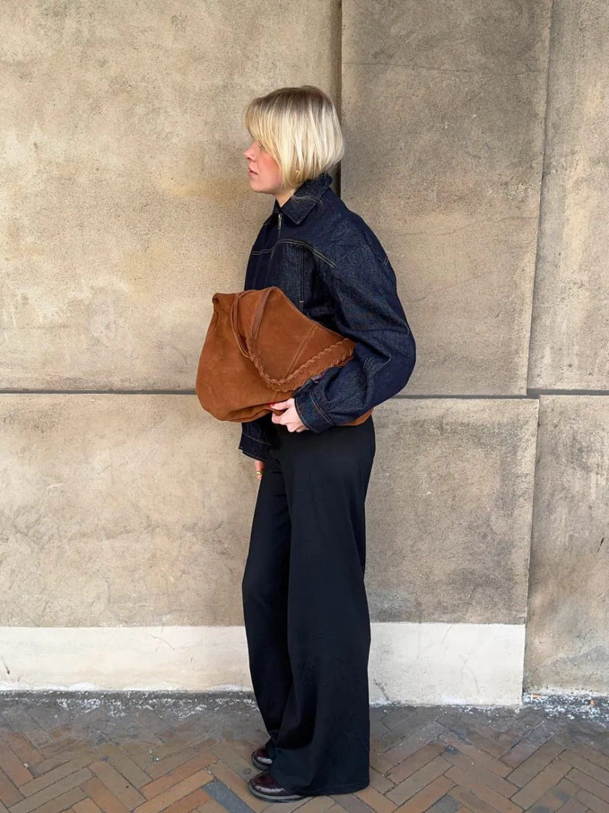 Design By Si Fiala suede taske - Brun Clearance