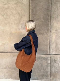 Design By Si Fiala suede taske - Brun Clearance