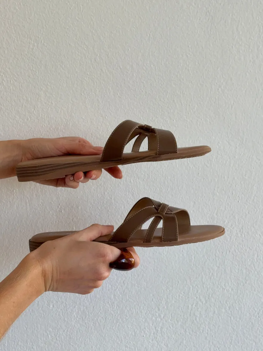 Design By Si Figma sandaler - Brun/beige Sale