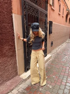 Design By Si Fillina jeans med bælte - Gul Sale