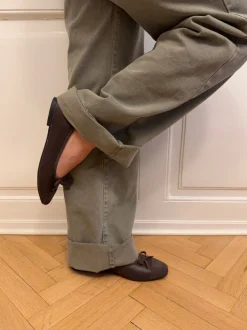 Design By Si Fione ballerinaer i ruskind - Brun