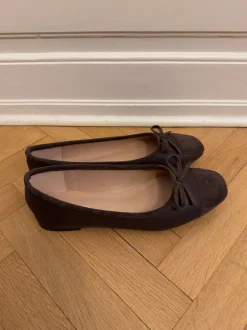 Design By Si Fione ballerinaer i ruskind - Brun