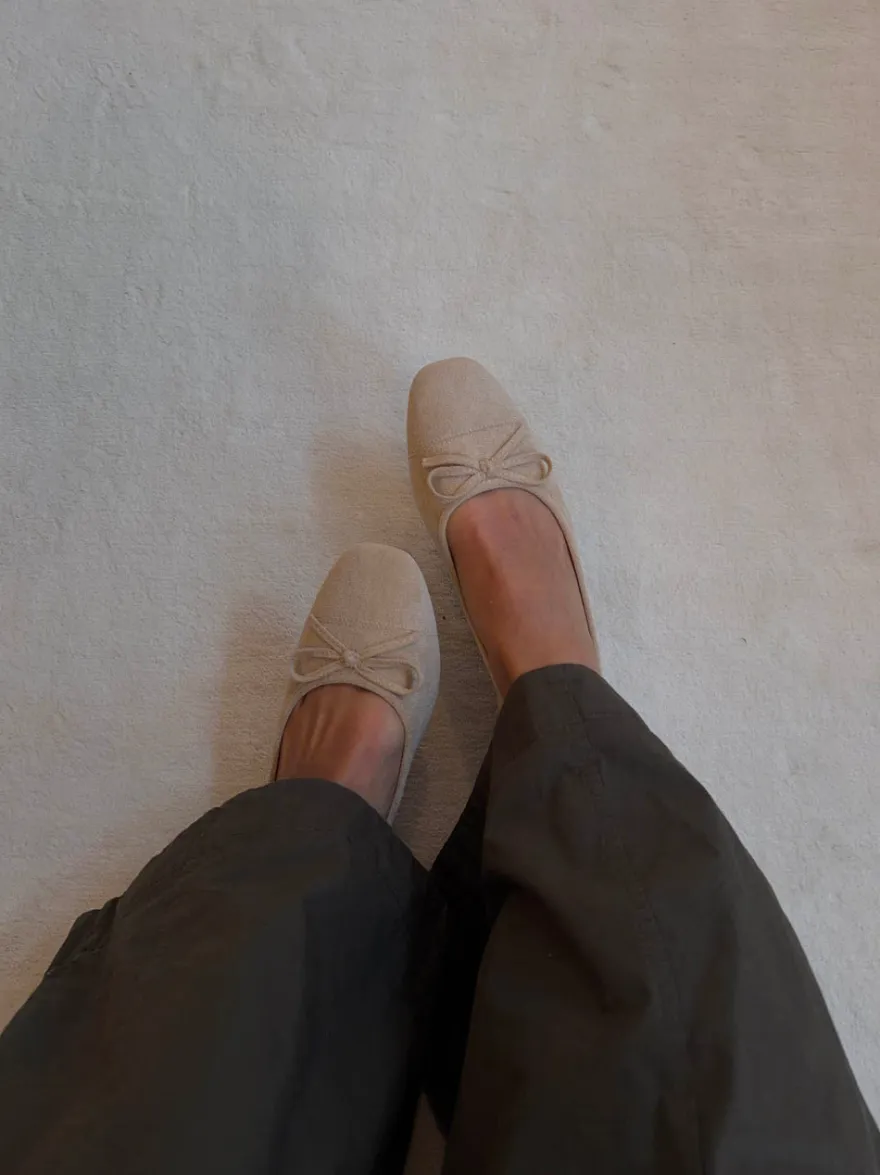 Design By Si Fione ballerinaer i ruskind - Beige Discount