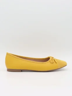 Design By Si Fione ballerinaer i ruskind - Gul Best