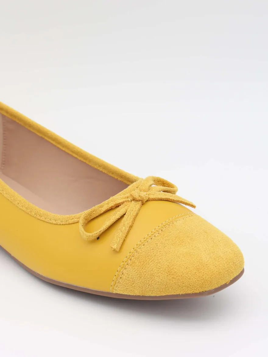 Design By Si Fione ballerinaer i ruskind - Gul Best