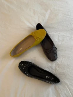 Design By Si Fione ballerinaer i ruskind - Gul Best