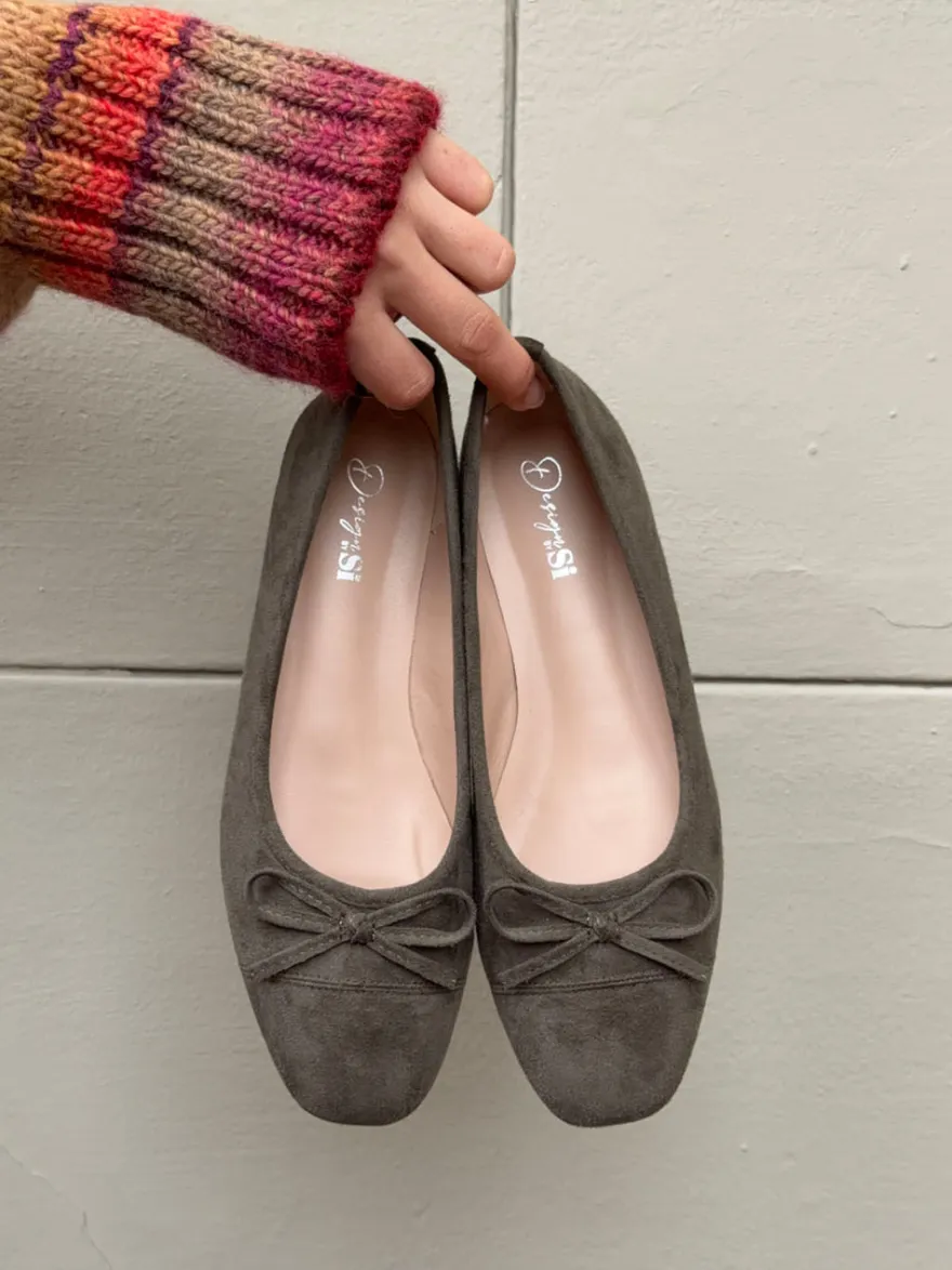 Design By Si Fione ballerinaer i ruskind - Kaki Online