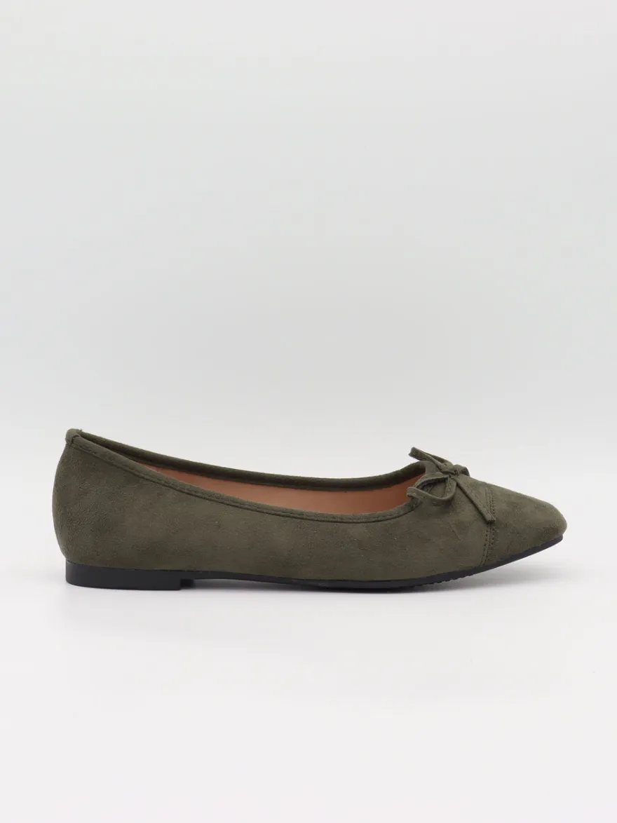 Design By Si Fione ballerinaer i ruskind - Kaki Online