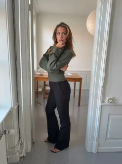 Design By Si Flare bukser med lommer - Sort Best
